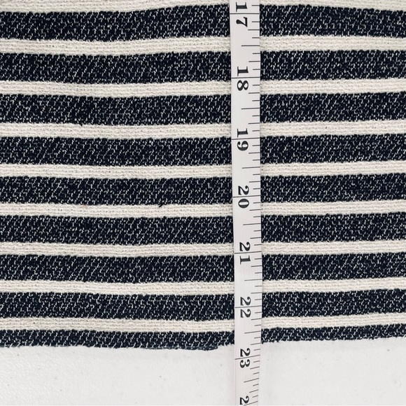 Ann Taylor Cotton Blend Nubby Zip Kick Pleat Lined Soft Black Off White Skirt - Picture 12 of 12